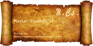 Mazur Csatád névjegykártya
